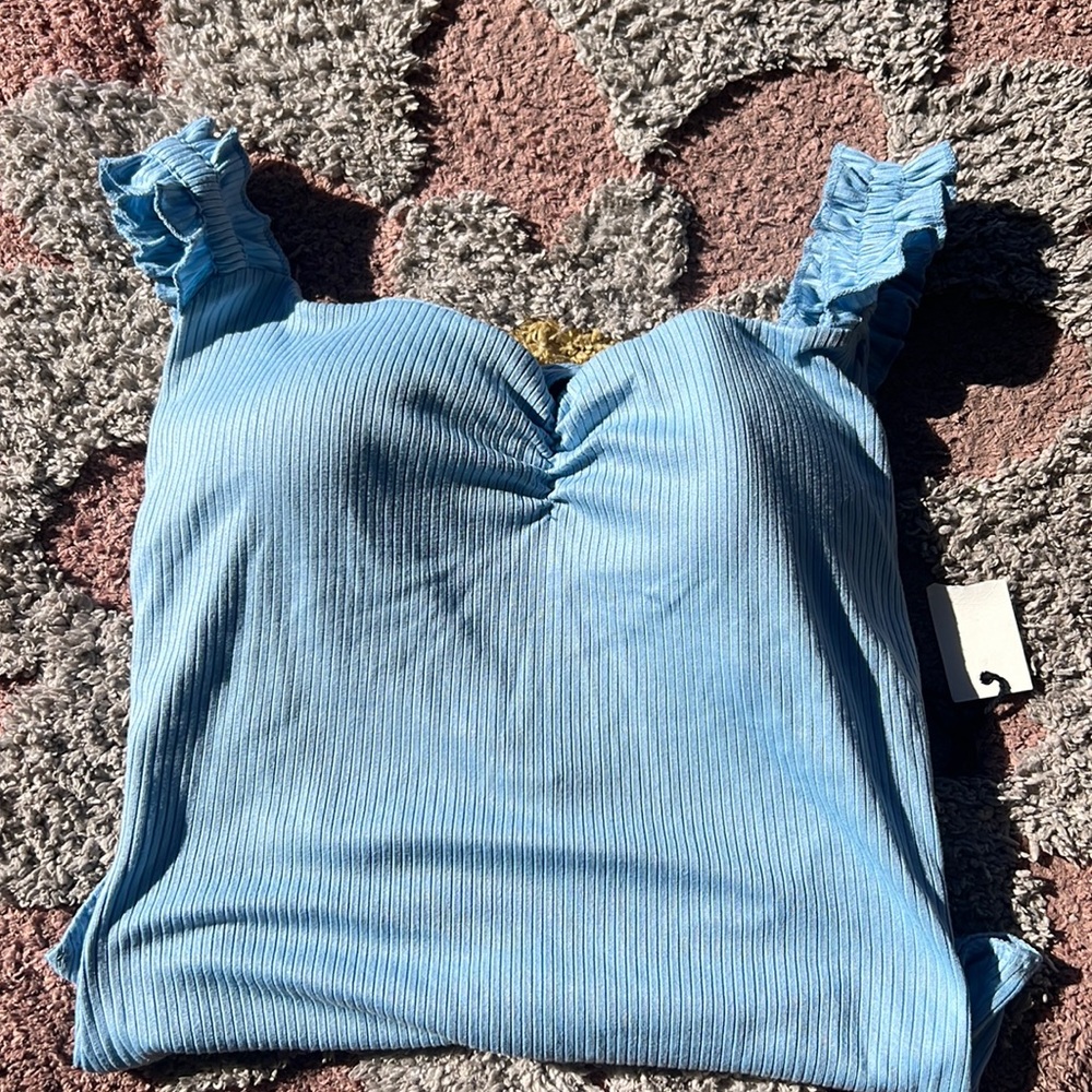 Blue body suit